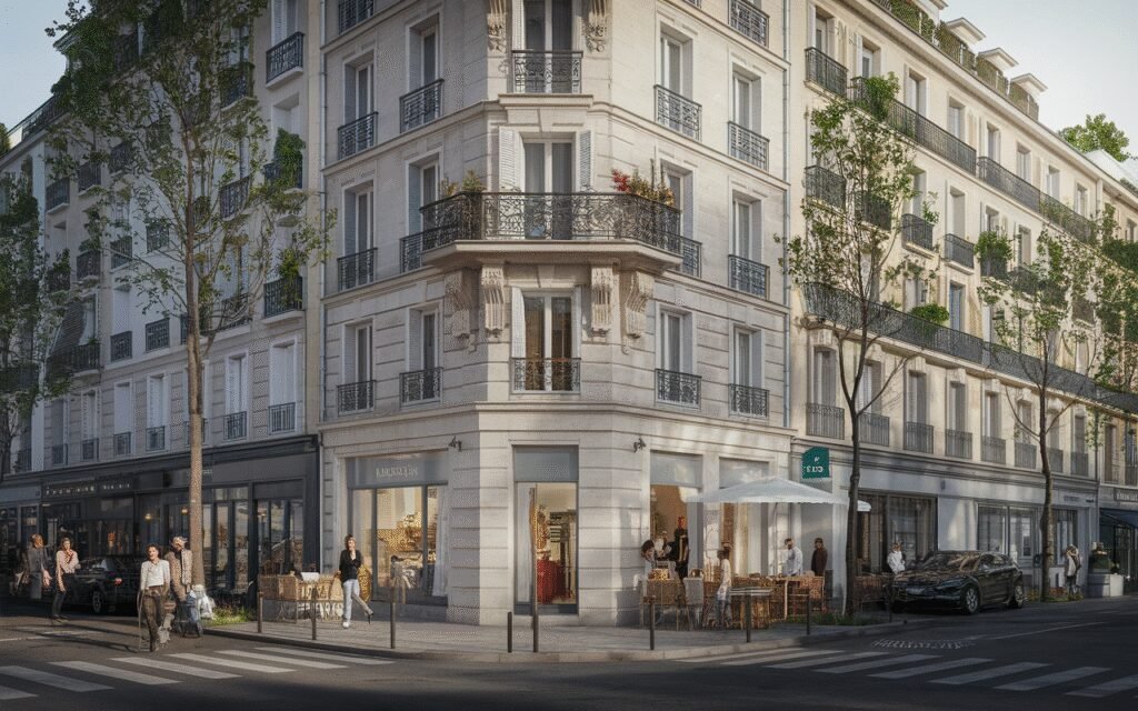 Façade d'un immeuble résidentiel situé rue Henri Barbusse à Nanterre pour une estimation immobilière