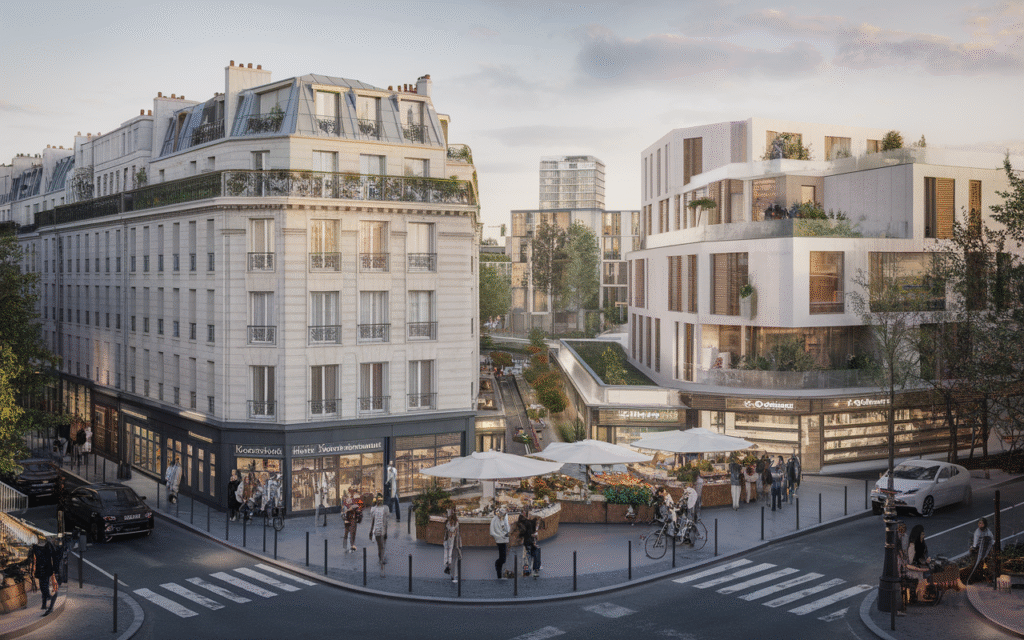 Vue de la Rue Marx Dormoy dans le quartier de La Chapelle à Paris 18e, illustrant l'évolution des prix de l'immobilier