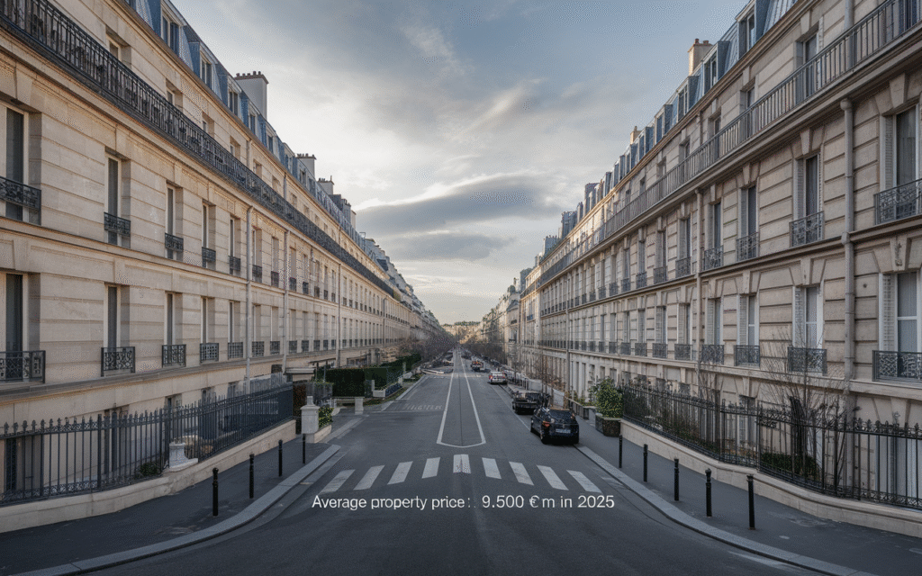 Vue de la Rue Ramey dans le quartier des Grandes-Carrières à Paris 18 avec immeubles haussmanniens