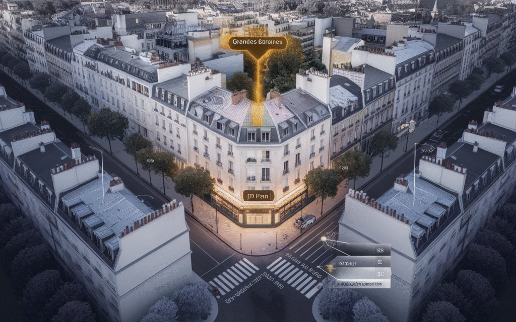 Vue de la Rue d’Oran dans le quartier Grandes-Carrières à Paris 18e avec estimation du prix au mètre carré