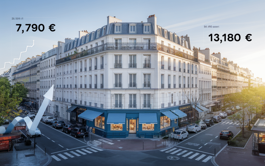Vue de la Rue d’Orsel dans le quartier Clignancourt à Paris 18e avec estimation du prix au mètre carré