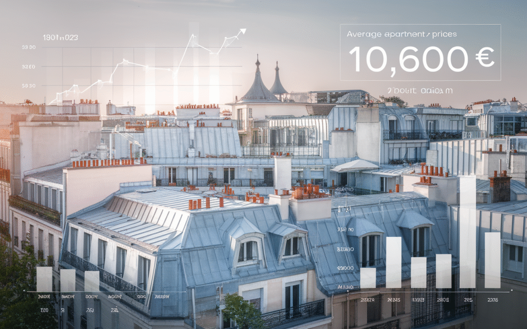 Vue de Montmartre à Paris 18e avec immeubles résidentiels illustrant le prix moyen des appartements