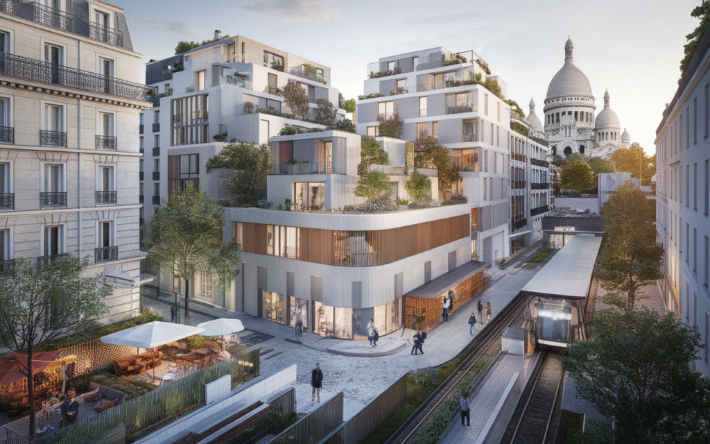 Vue d'ensemble des immeubles en copropriété dans le 18e arrondissement de Paris