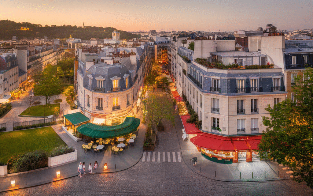 Vue des meilleurs quartiers résidentiels du 18e arrondissement de Paris
