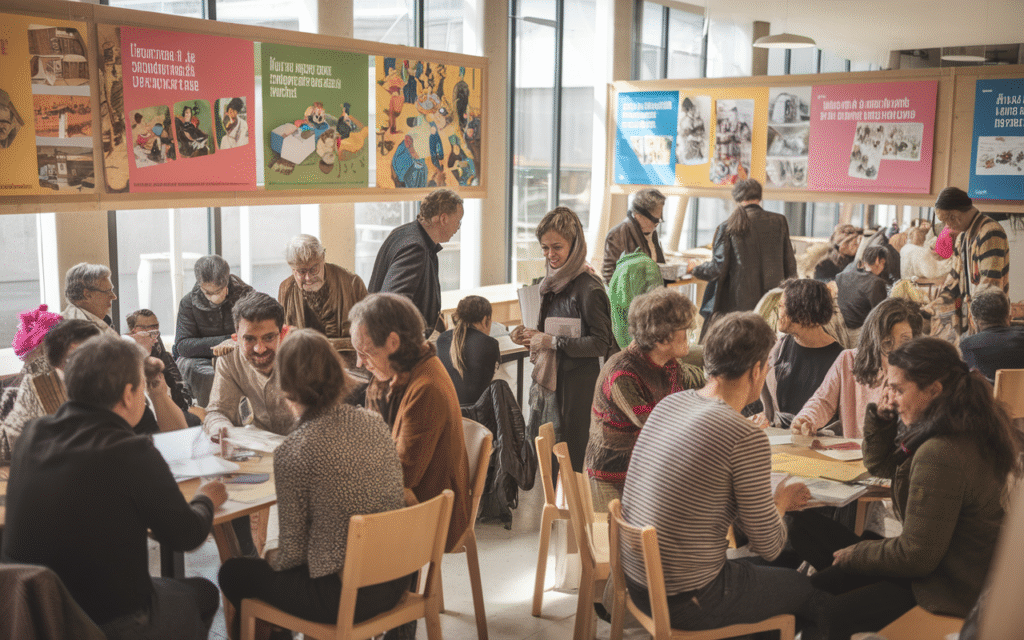 Habitants du 18e arrondissement de Paris participant à une réunion citoyenne