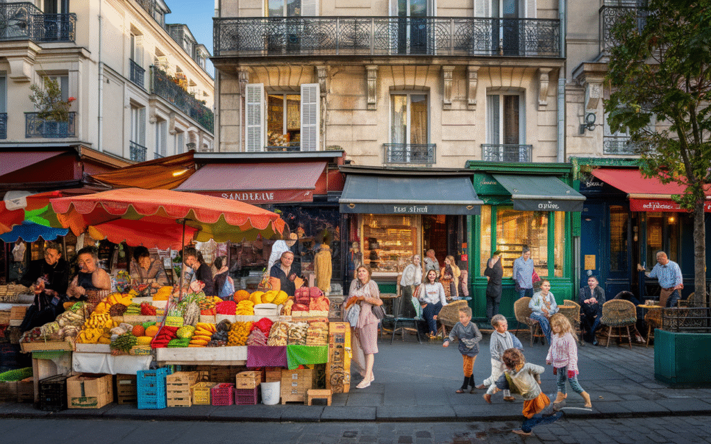 Vue de la Goutte-d’Or dans le 18e arrondissement de Paris, avec ses rues animées et son ambiance multiculturelle