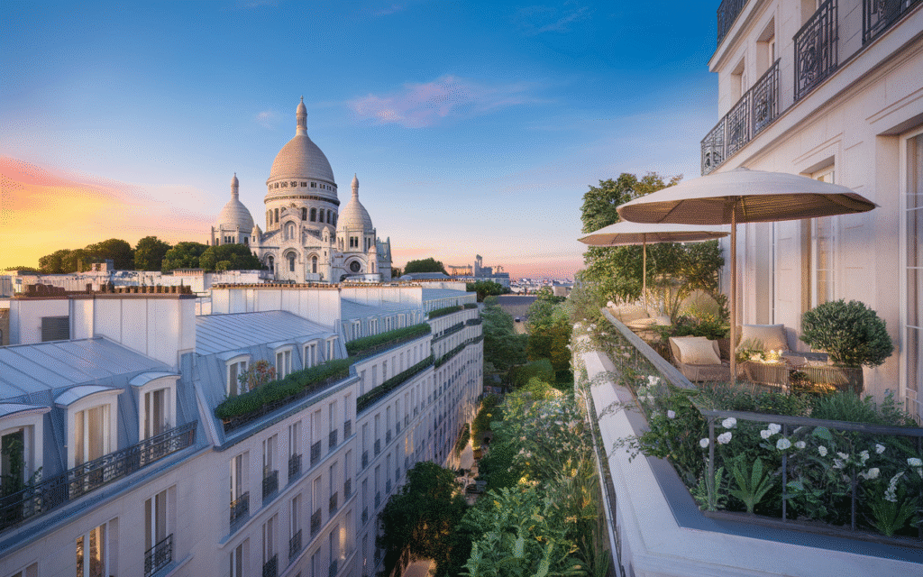 Vue panoramique d’un appartement situé dans le 18e arrondissement de Paris