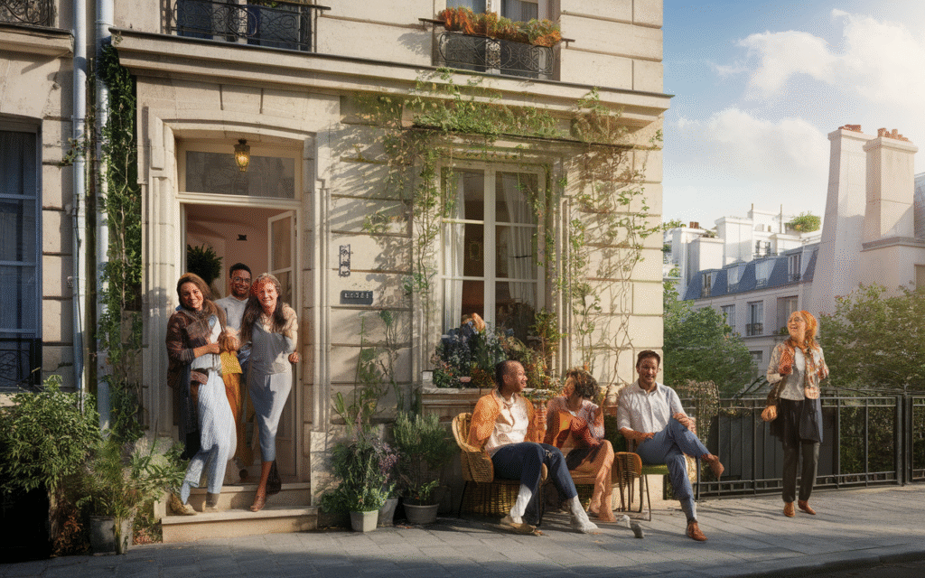 Façade d'une maison de quartier à Paris 18e