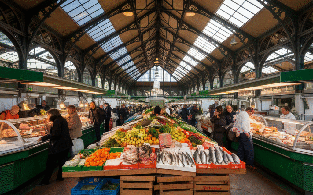 Entrée du marché de l’Olive dans le 18e arrondissement de Paris
