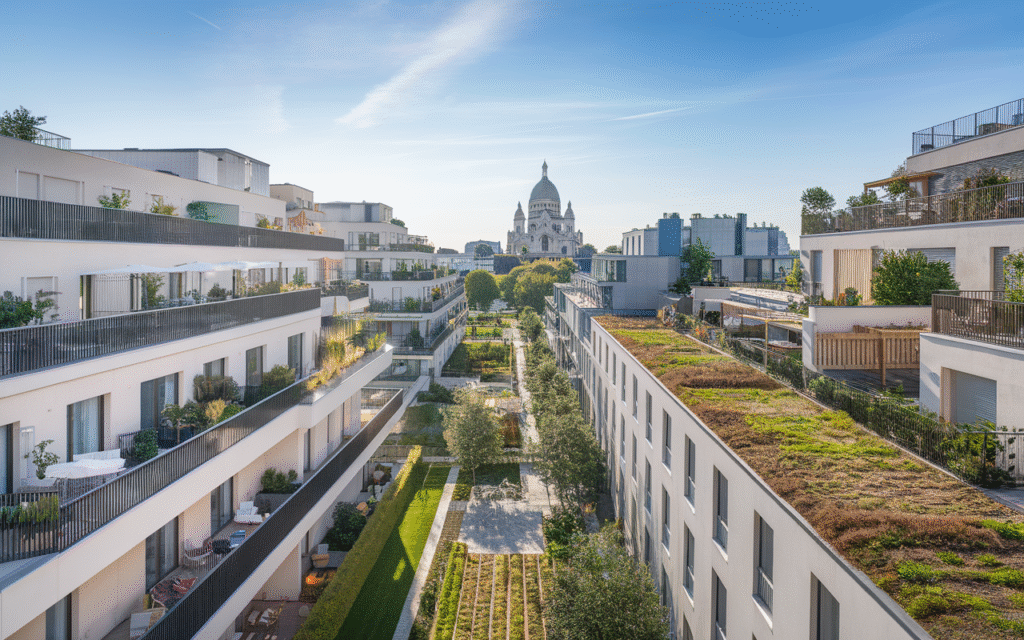 Vue d'un nouveau programme immobilier moderne dans le 18e arrondissement de Paris