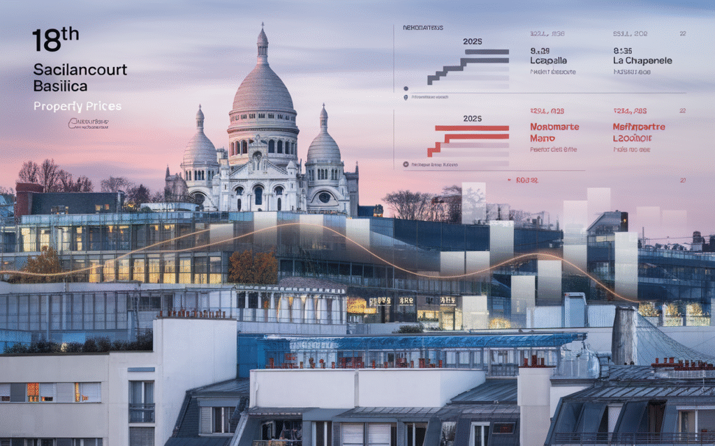 Vue panoramique du 18e arrondissement de Paris illustrant le marché immobilier local