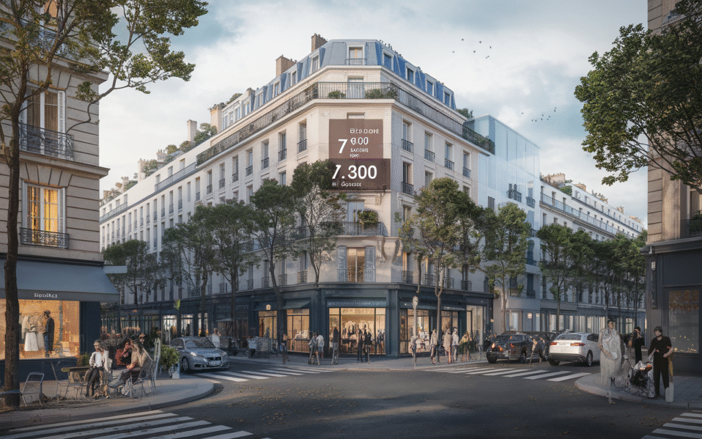 Vue du Boulevard de la Chapelle dans le 18e arrondissement de Paris avec immeubles haussmanniens
