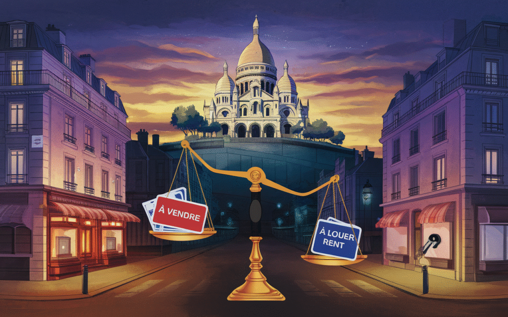 Vue du 18e arrondissement de Paris avec immeubles haussmanniens