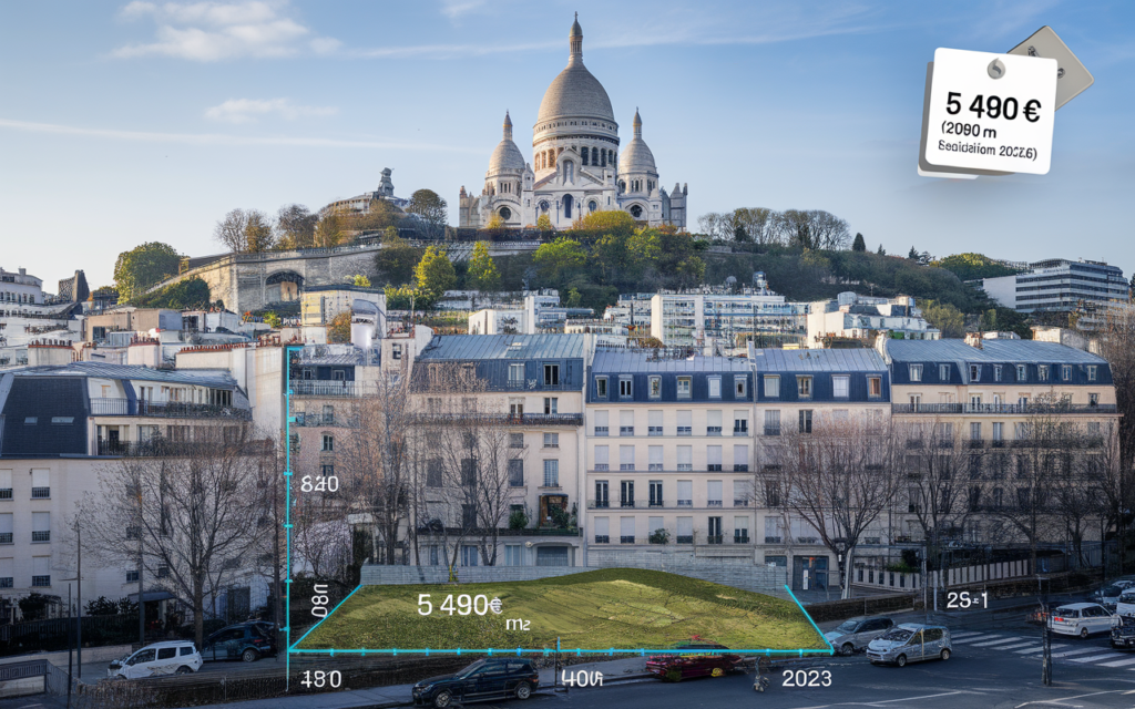 Vue d'un terrain constructible situé dans le 18e arrondissement de Paris