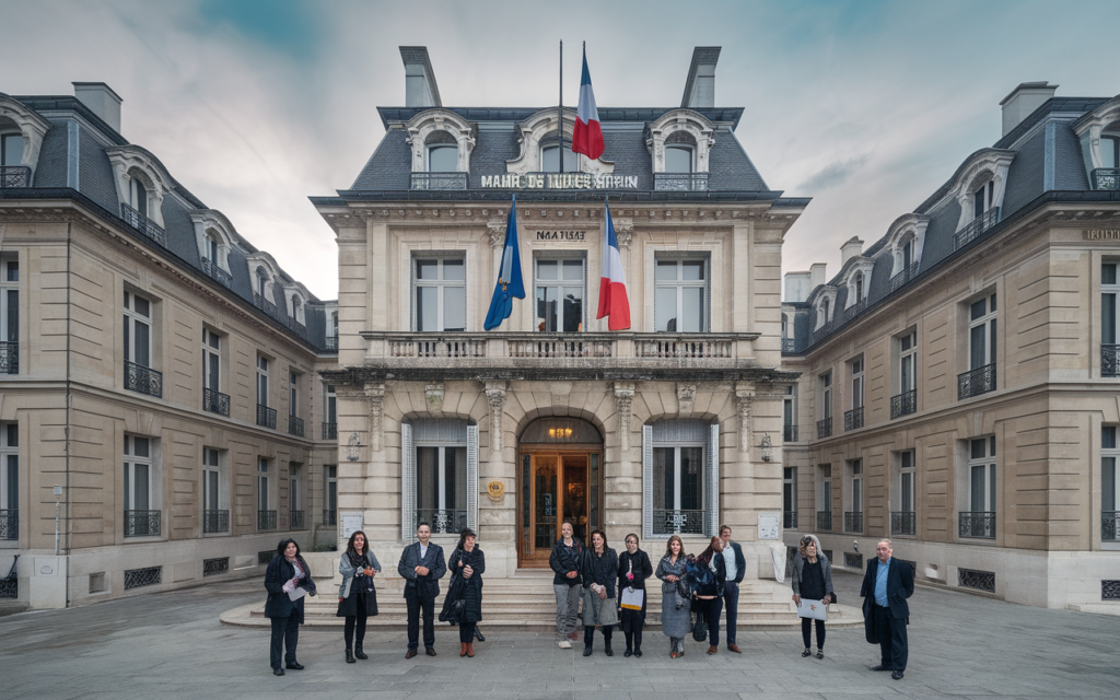 Façade de la mairie du 18e arrondissement de Paris pour les démarches d'état civil