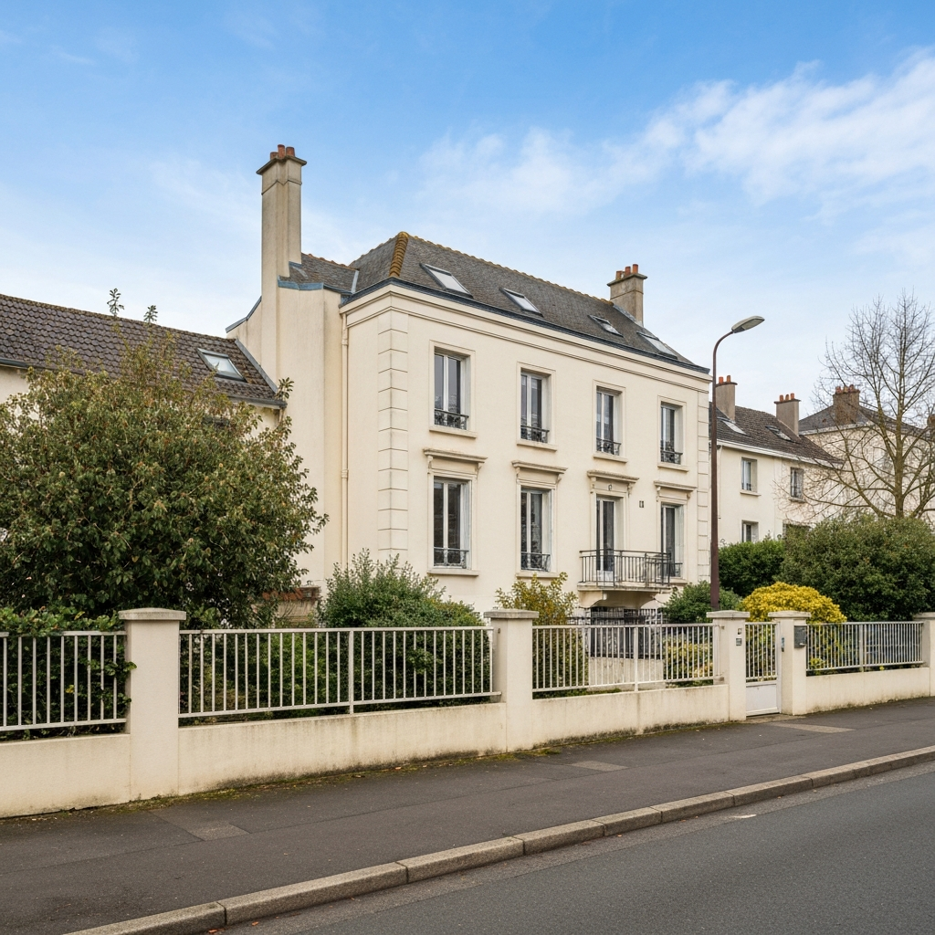 Vue panoramique d'une rue attrayante avec des immeubles résidentiels, idéale pour un investissement locatif