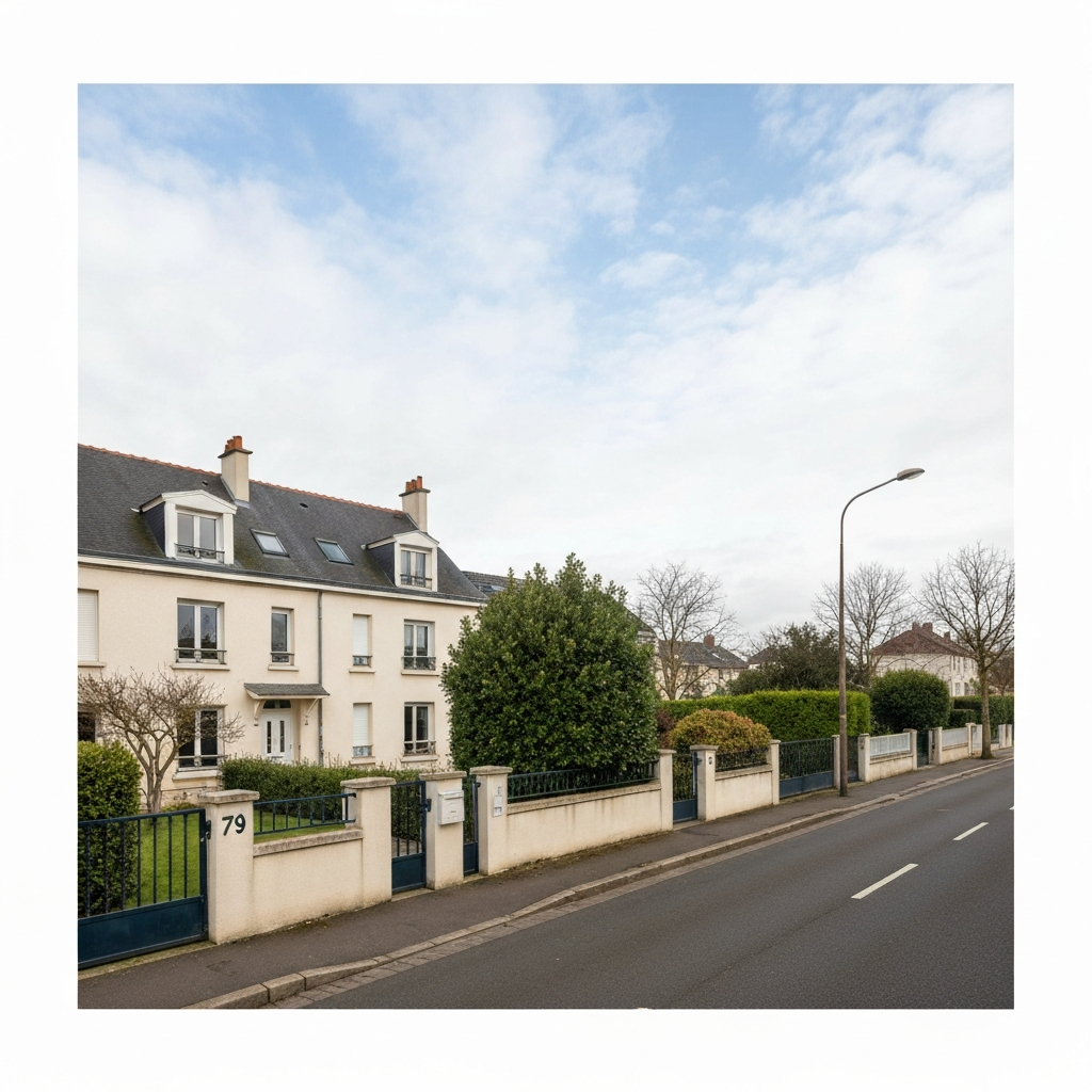 Vue de la Rue Damrémont à Paris avec des bâtiments résidentiels