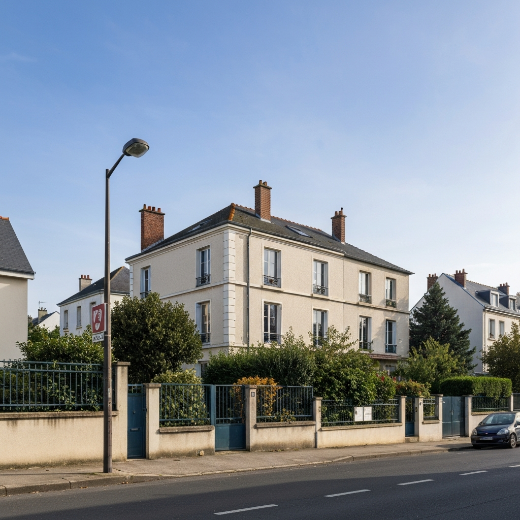 Vue aérienne du 18e arrondissement de Paris avec des immeubles résidentiels